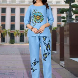 MOJILAA Printed Top With Trousers Co-Ords-picture-18