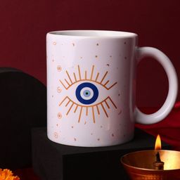 PANASH Set Of 4 Stone-Studded & Beaded Rakhi With Printed Mugs Greeting Card & Roli Chawal image 4