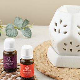Asian Aura Ceramic Electric Aroma Diffuser with Aroma Oils- 10ml-11