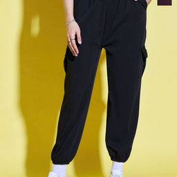 BUY NEW TREND Women Relaxed High-Rise Joggers Trousers-image-74