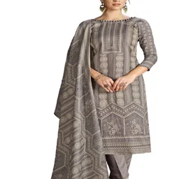 DRAVINAM Trends Floral Printed Beads And Stones Pashmina Unstitched Dress Material-image-74