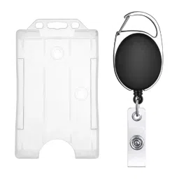 FEDUS I.D. Card Retractable Holder Badge with Yo Yo Clip Combo Black-picture-4