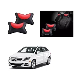 Auto Pearl Black and Red Designer Car Neck Rest Pillow Compatible for Mercedes Benz b Class-image-8