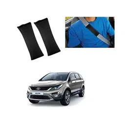 Auto Pearl Seat Belt Cushion (Pack of 2, Black) Compatible for Tata Hexa-31