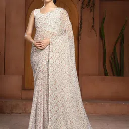 Garden Vareli Floral Printed Pure Chiffon Saree-picture-31