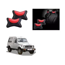 Auto Pearl Black and Red Designer Car Neck Rest Pillow Compatible for Maruti Suzuki GypsyKing-image-82