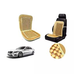Auto Pearl Car Wooden Bead Seat Cushion with Beige Velvet Border Compatible for Mercedes-Benz S300-image-92