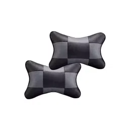 Auto Pearl Black and Grey Designer Car Neck Rest Pillow Compatible for Tata Hexa-image-59