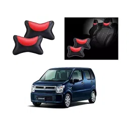 Auto Pearl Black and Red Designer Car Neck Rest Pillow Compatible for Maruti Suzuki WagonR 2019-image-102