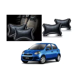 Auto Pearl Black Dots CV Car Neck Rest Pillow Compatible for Nissan Micra-image-27