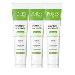 PORES Be Pure Set Of 3 Cucumber & Aloevera Face Wash - 100ml Each image 3