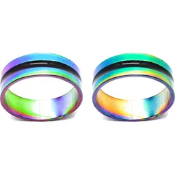 Dynamic Retail Global Set of 2 Rings for Men & Women, Multicolor-Multicolor Alloy Ring ()-picture-40