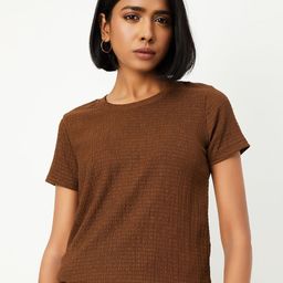 max Women Self Design Round Neck T-shirt-image-71
