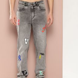 Harvard Men Relaxed Fit Mildly Distressed Heavy Fade Printed Stretchable Jeans-image-57