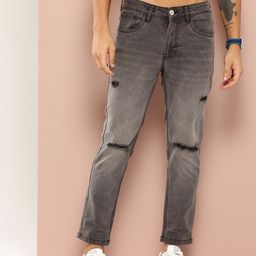 Harvard Men Tapered Fit Slash Knee Light Fade Stretchable Jeans-image-49
