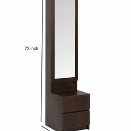 illfordd furniture Dressing Table with Mirror,Drawer and Storage in Wenge Finish/Dressing Table with Mirror and Shelves. image 5