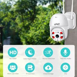 JNKC Full HD Wi-Fi Outdoor Security Camera with Adapter, View Remote Auto Tracking 360° Rotation Smart Motion Detection Alarm Alert, 12MP 8 LEDs Zoom. (PTZ) image 4