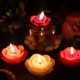 Shraddha Creation Red & White Set Of 8 Candle image 2