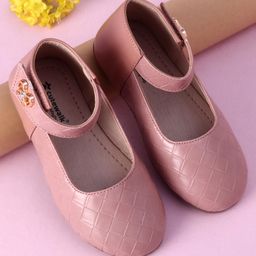 Cute Walk by Babyhug Slip On Bellies with Bow Motif & Velcro Closure - Peach-image-43