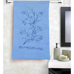 JARS Collections 100% Microfiber Very Soft Floral Print Baby Bath Towel - Blue-image-79