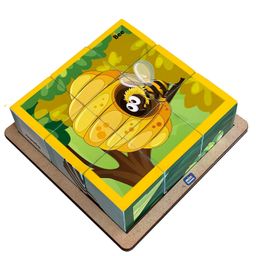 Mini Leaves Wooden Educational Puzzle Cube Insects Multicolour - 9 Pieces-12