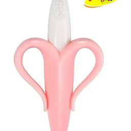 Joy Buzz Banana Shaped Teething Toothbrush - Peach-image-61