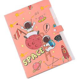 SYGA Cartoon Astronaut 6-Gate File Folder for A4 Student Exam Paper Organizing and Storage(Pink)-image-64