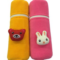 Chinmay Kids Velvet Bottle Covers for Feeding Bottles with Cute Animal Cartoon Popup, 240ml-image-84