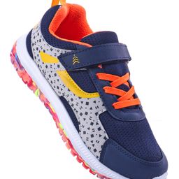 Pine Kids Velcro Closure Printed Sports Shoes - Navy Blue & Grey-image-86