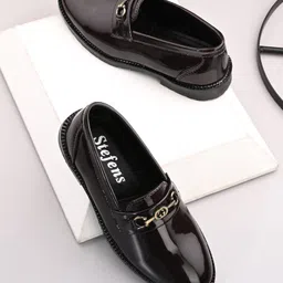 Stefens Metal Applique Detailed Loafers - Brown-picture-20