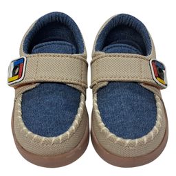 yoyo Colour Blocked Abstract Patch Detailed Velcro Closure Shoes - Cream-image-31