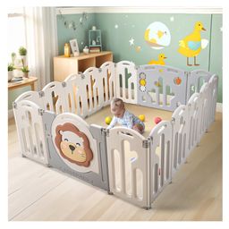 Baybee Lion Kids Playpen for Babies | Foldable Indoor & Outdoor Baby Play Area with Safety Lock & Double Knob | 16-Panel Activity Play Yard for Toddlers-picture-12