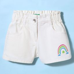 UCB CottonWoven Knee Length Shorts With Rainbow Print - White-image-52