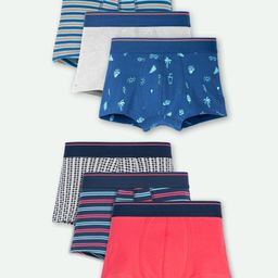 Ariel Cotton Blend Pack Of 6 Solid & Striped Trunks - Multi Colour-image-1