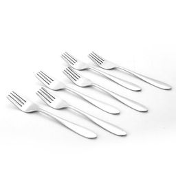 Wonderchef Venice Stainless Steel Fork Set of 6 Classic Design and Gloss Finish-Silver-picture-3