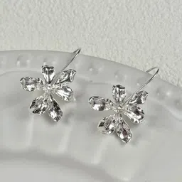 Krelin Silver-Plated Floral Shaped Drop Earrings-picture-35
