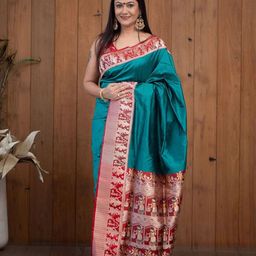 all about you Solid Pure Silk Banarasi Saree-image-23