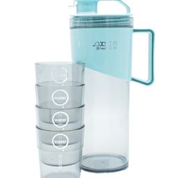 bitfeex Bit Fex Juge Blu Jug 1600 ml With Glass Set Pitcher Water Jug Set with 4 Cups 28 0 ml - Blue image 3