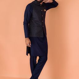 KISAH Embroidered Woven Nehru Jackets-image-92
