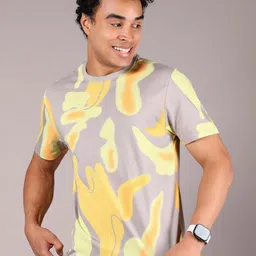 V-Mart Men Abstract Printed Round Neck Cotton T-shirt-image-90