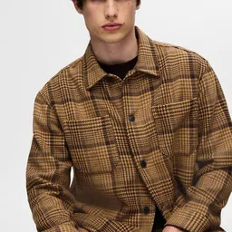 SELECTED Men Spread Collar Checked Cotton Casual Shirt-image-48