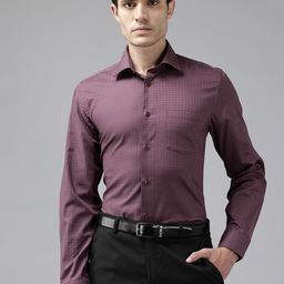 Blackberrys Cotton Self-Checked Slim Fit Formal Shirt-image-57