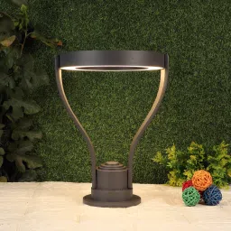 ELIANTE JS-1050-GL- Small Grey Aluminium Gate Light Without Bulb image 5