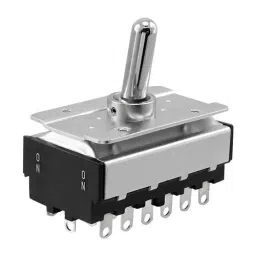 NIDEC COMPONENTS TOGGLE SWITCH, 6PDT, 10A, 125VAC, PANEL, ET610N13-Z-18