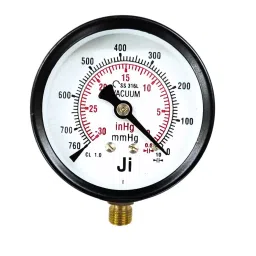 Japsin Instrumentation Commercial Vacuum Gauge -760 mmHg to 0 Range 63 mm (2½ Inch) Dial Size, JIPL-CPG-63MM-B3-80