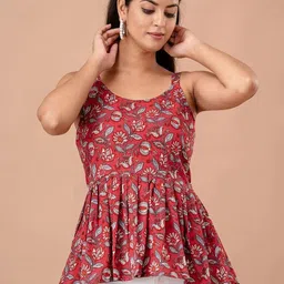 Rangun Women Floral Printed Peplum Top-picture-30