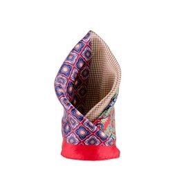 Tossido Red Printed Silk Pocket Square-image-4