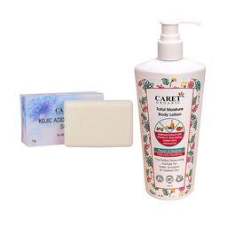 CARET ORGANIC Kojic Acid Vitamin C Soap - 75 g With Total Moisture Body Lotion - 200 ml-10