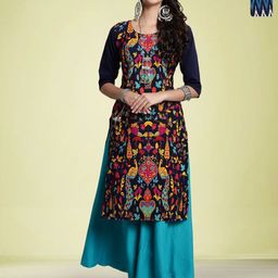 Moda Rapido Pack Of 2 Printed Round Neck Kurtas-12