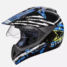 Studds N1 Black Large (580 mm) Off Road-Full Face Helmet, Motocross D5 Decor With Visor-image-72